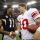 Arizona Cardinals receiver Larry Fitzgerald and New York Giants quarterback Eli Manning (Photo: Arizona Cardinals)